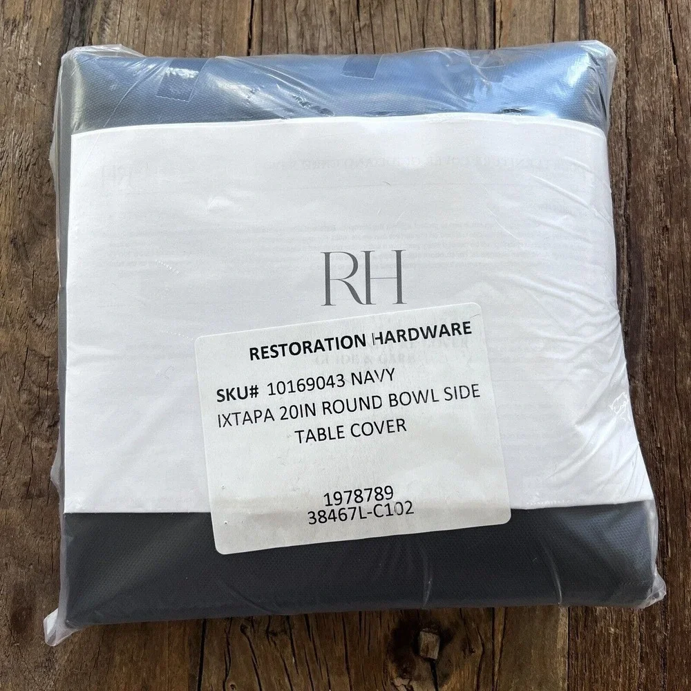 Restoration Hardware Ixtapa 20” Round Bowl Side Table Cover Navy New In‎ Package